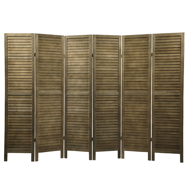 Brown JAXSUNNY 8 Panel Sycamore Wood Freestanding Room Divider Wall Divider Hand-Knitted Folding Freestanding Partition Privacy Screen,Louver Folding Privacy Screen,Wall Divider Partial Partition 